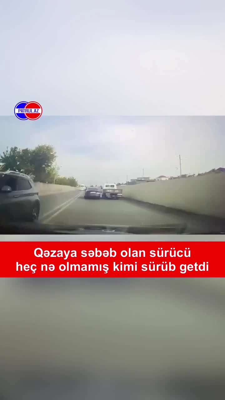 Qəzaya səbəb olan sürücü heç nə olmamış kimi sürüb getdi 