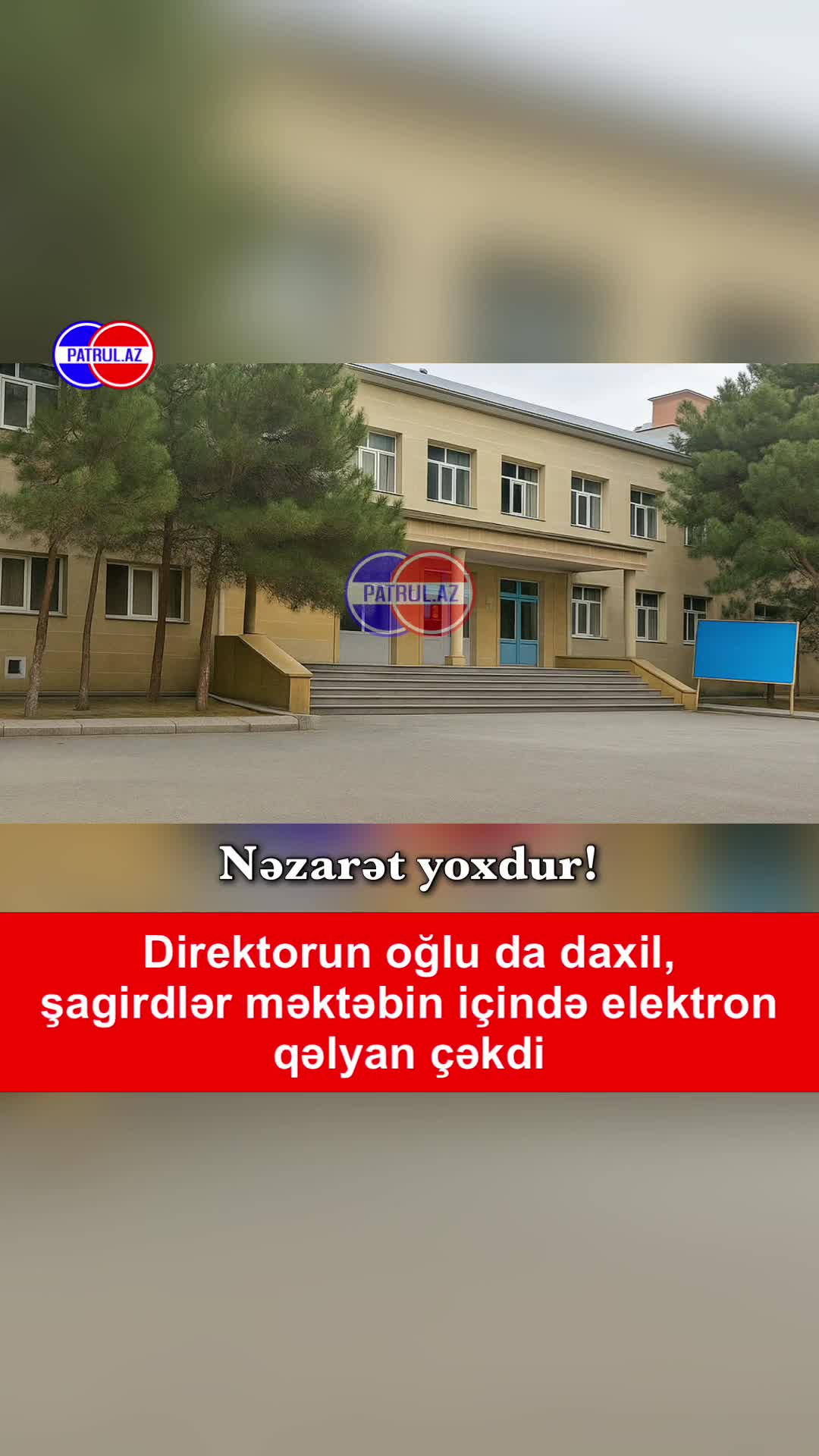 Şagirdlər məktəbin içində elektron qəlyan çəkdi