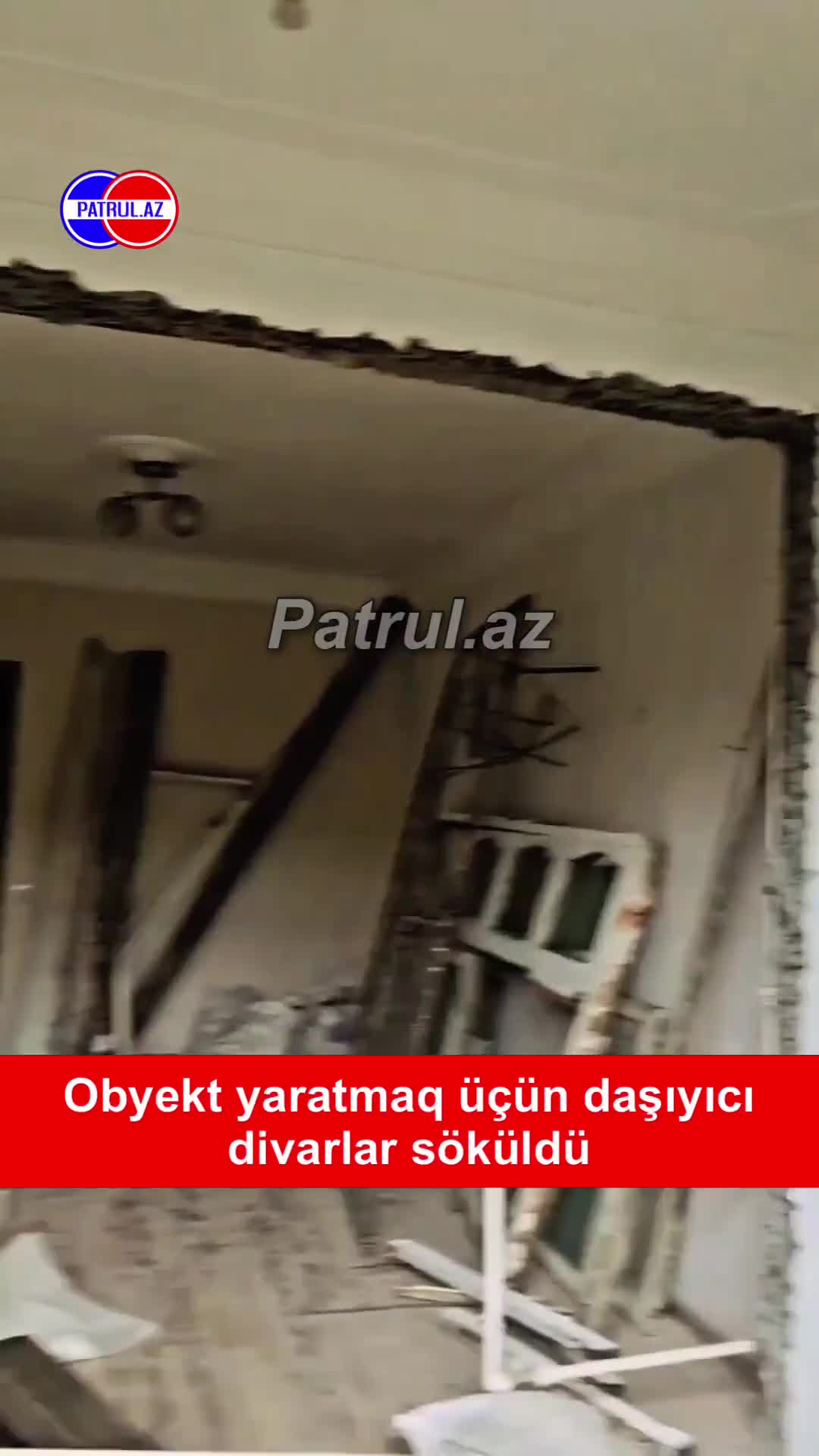 Obyekt yaratmaq üçün daşıyıcı divarlar söküldü 