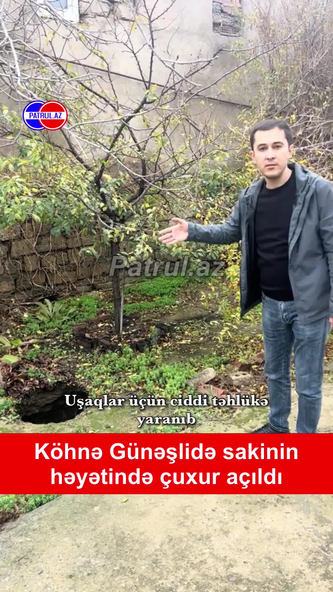 Köhnə Günəşlidə sakinin həyətində çuxur açıldı