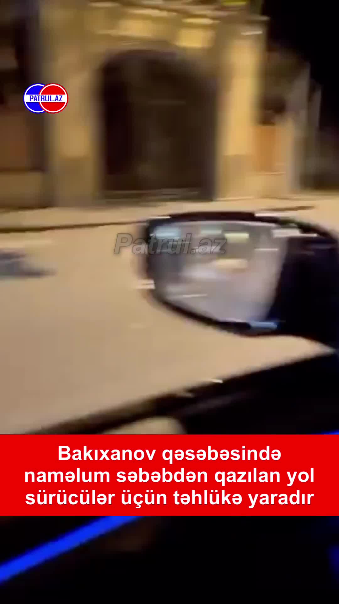 94 saylı məktəbin yaxınlığında açıq çuxur