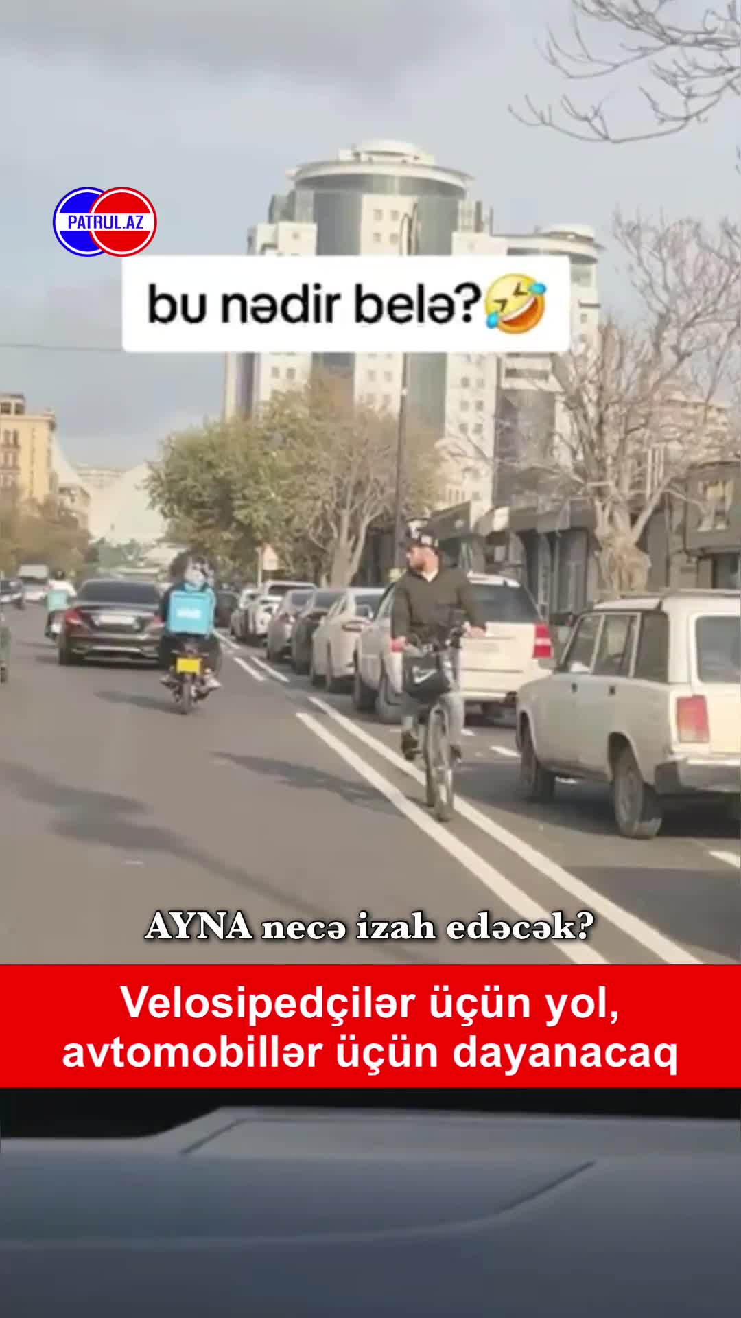 Velosipedçilər üçün yol, avtomobillər üçün dayanacaq