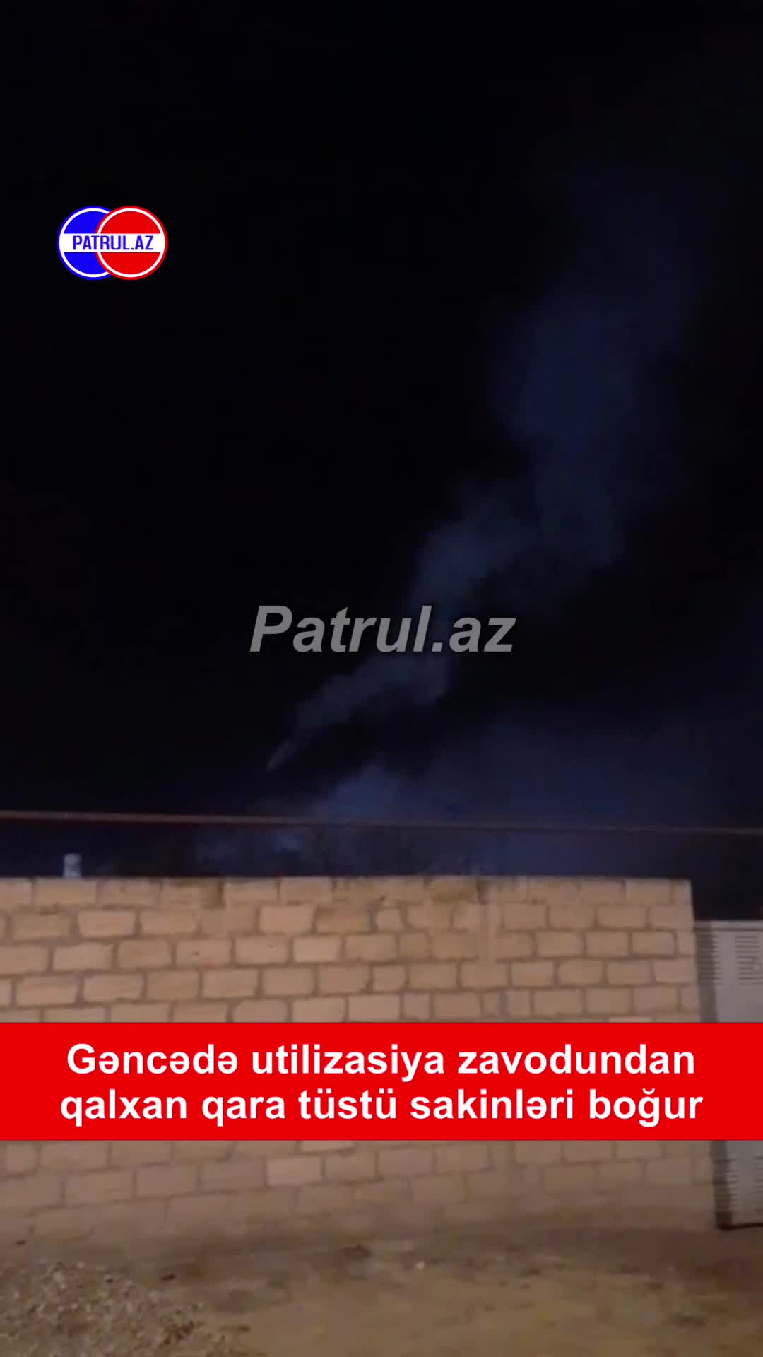 Gəncədə utilizasiya zavodundan qalxan qara tüstü sakinləri boğur