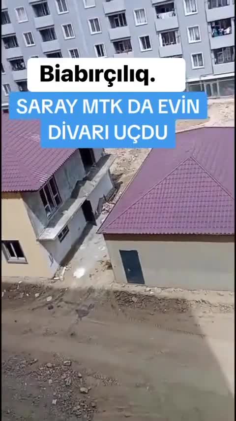“Saray MTK”nın tikdiyi mənzilin divarı uçdu 