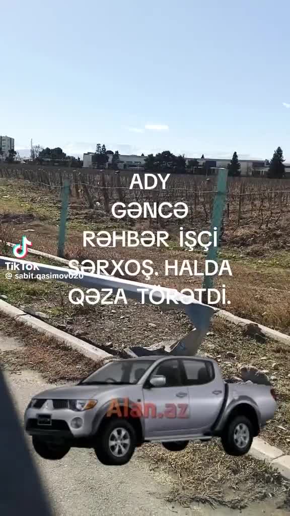 ADY-nin vəzifəli şəxsi sərxoş halda qəza törədib qaçdı