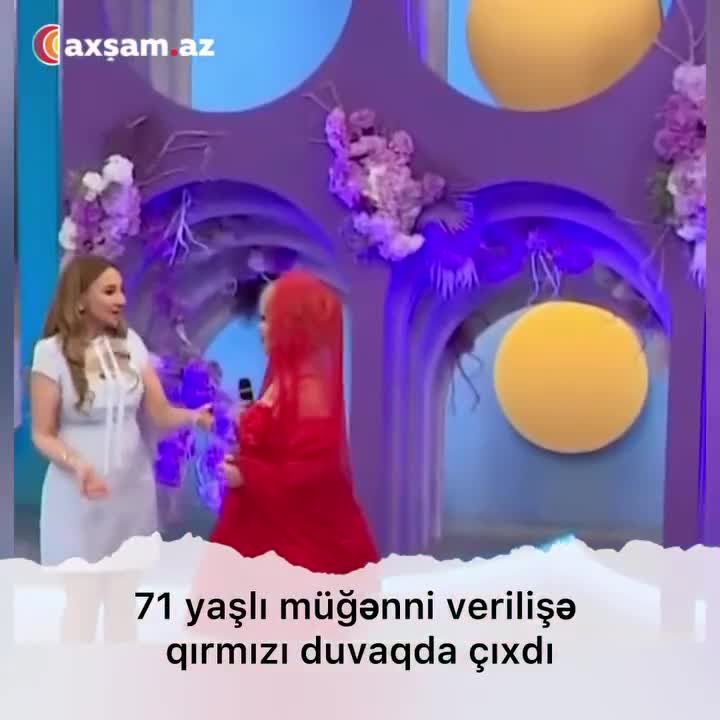 71 yaşlı müğənni verilişə qırmızı duvaqda çıxdı