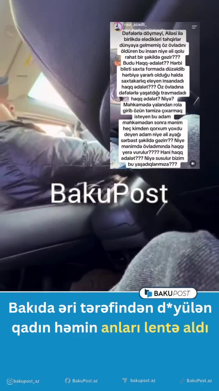 Rəqqas Nicat maşında xanımını döydü 