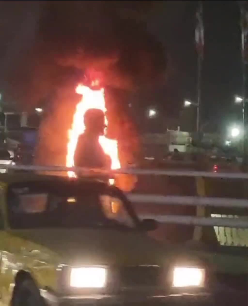 Qasım Süleymaninin heykəlinı od vurdular