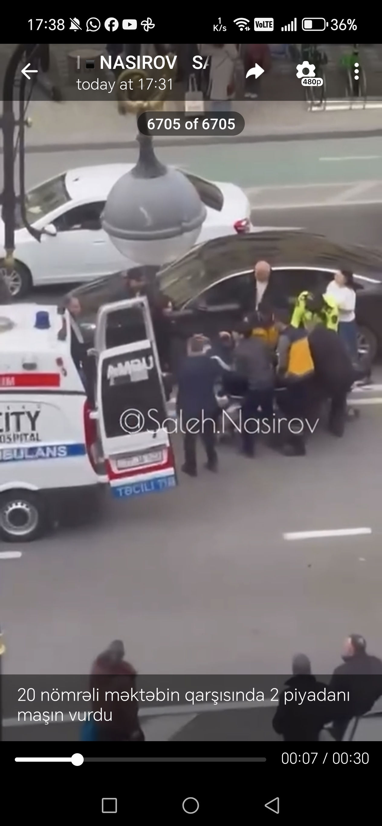 20 nömrəli məktəbin qarşısında ağır qəza