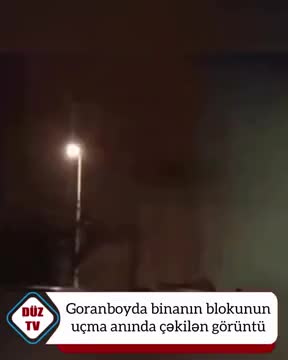 Goranboyda binanın uçma anı