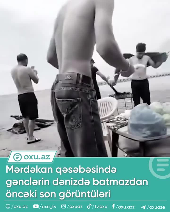 Mərdəkanda batan gənclərin son görüntüləri 