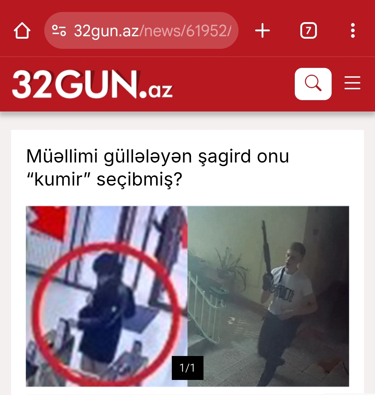 Müəllimi güllələyən şagird terrorçunu “kumir” seçibmiş?