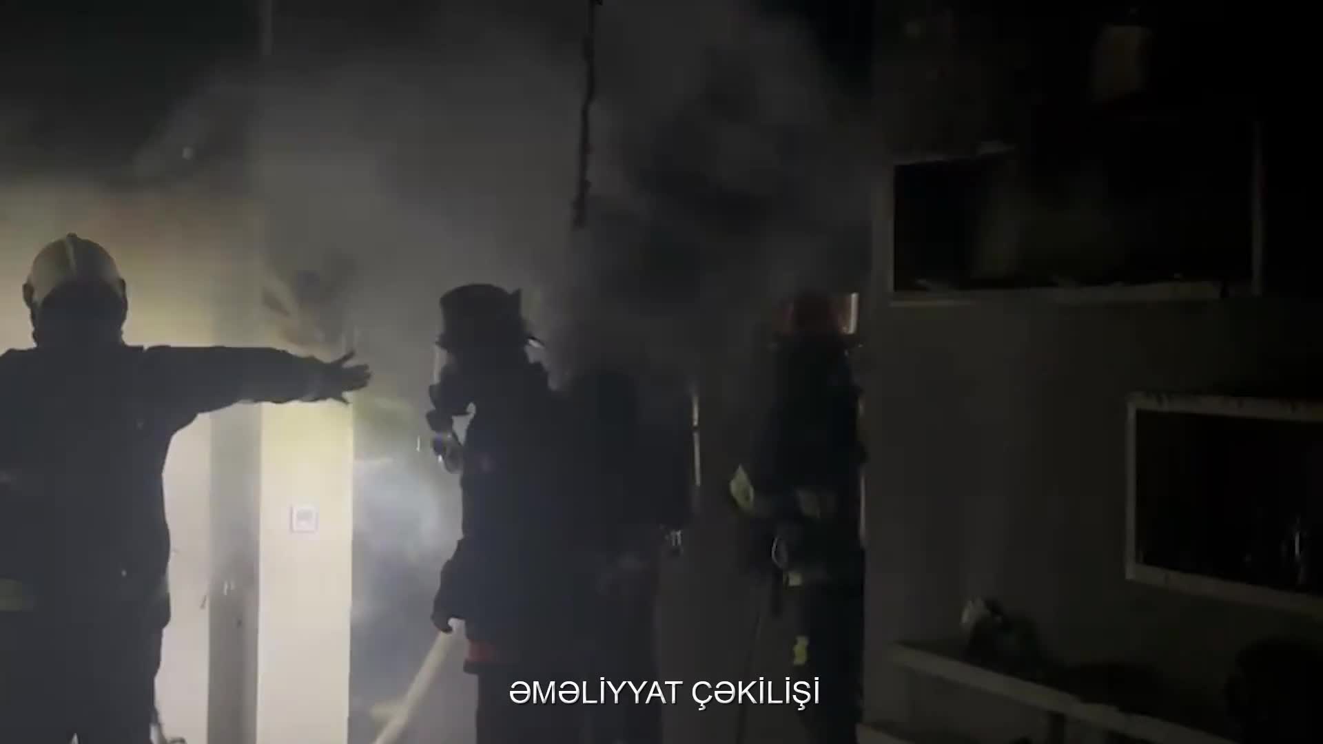 Yasamalda çoxmərtəbəli binada yanğın olub