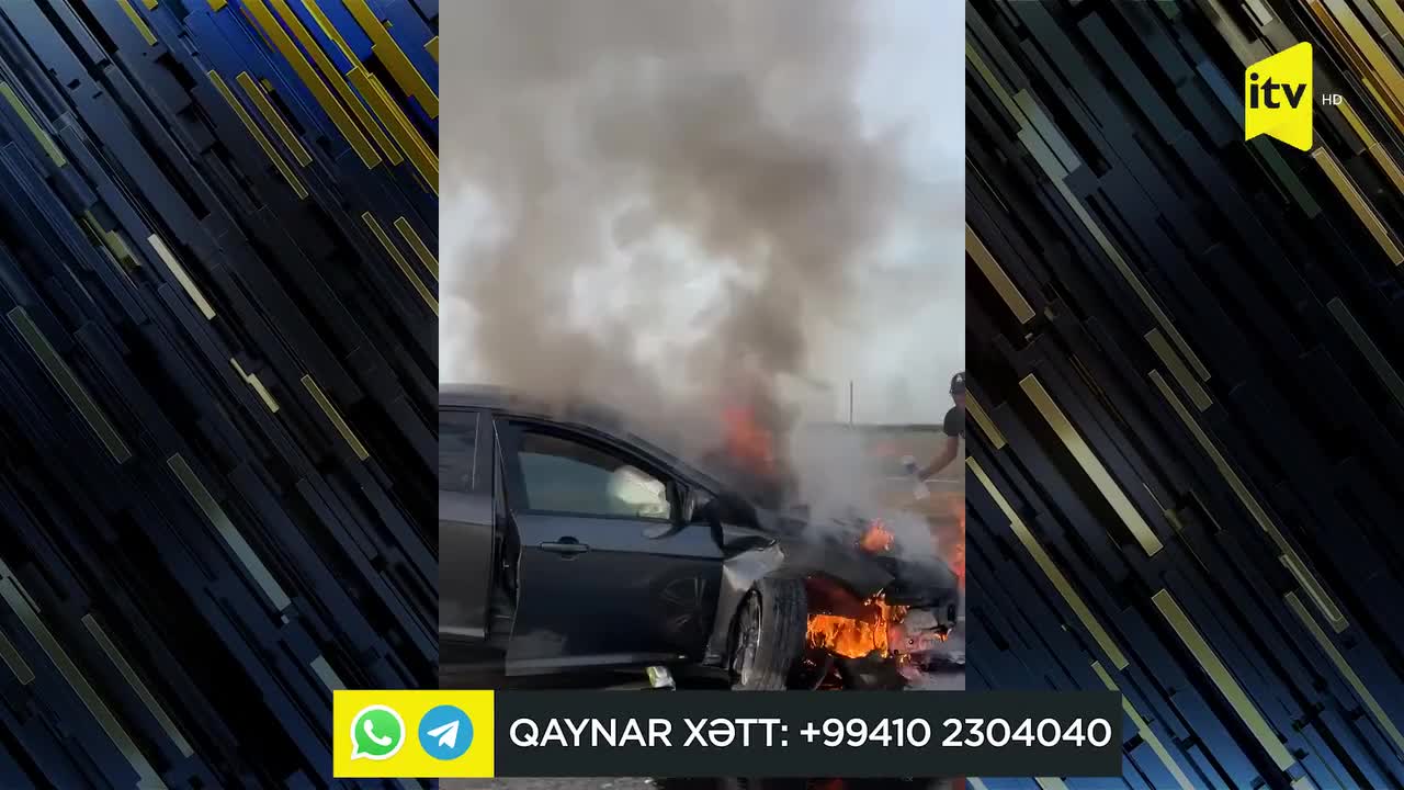Ucarda avtomobil yandı