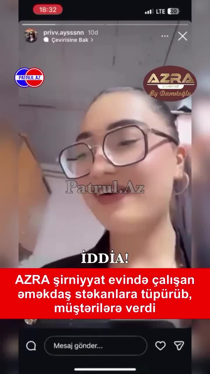 Şirniyyat evinin əməkdaşı stəkana tüpürüb çay süzdü
