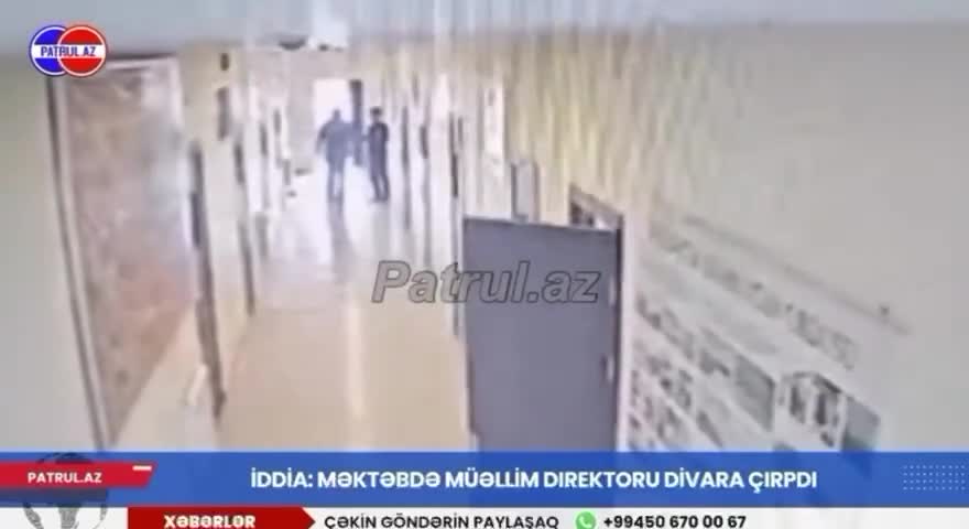 Qobustanda müəllim direkotru divara çırpdı