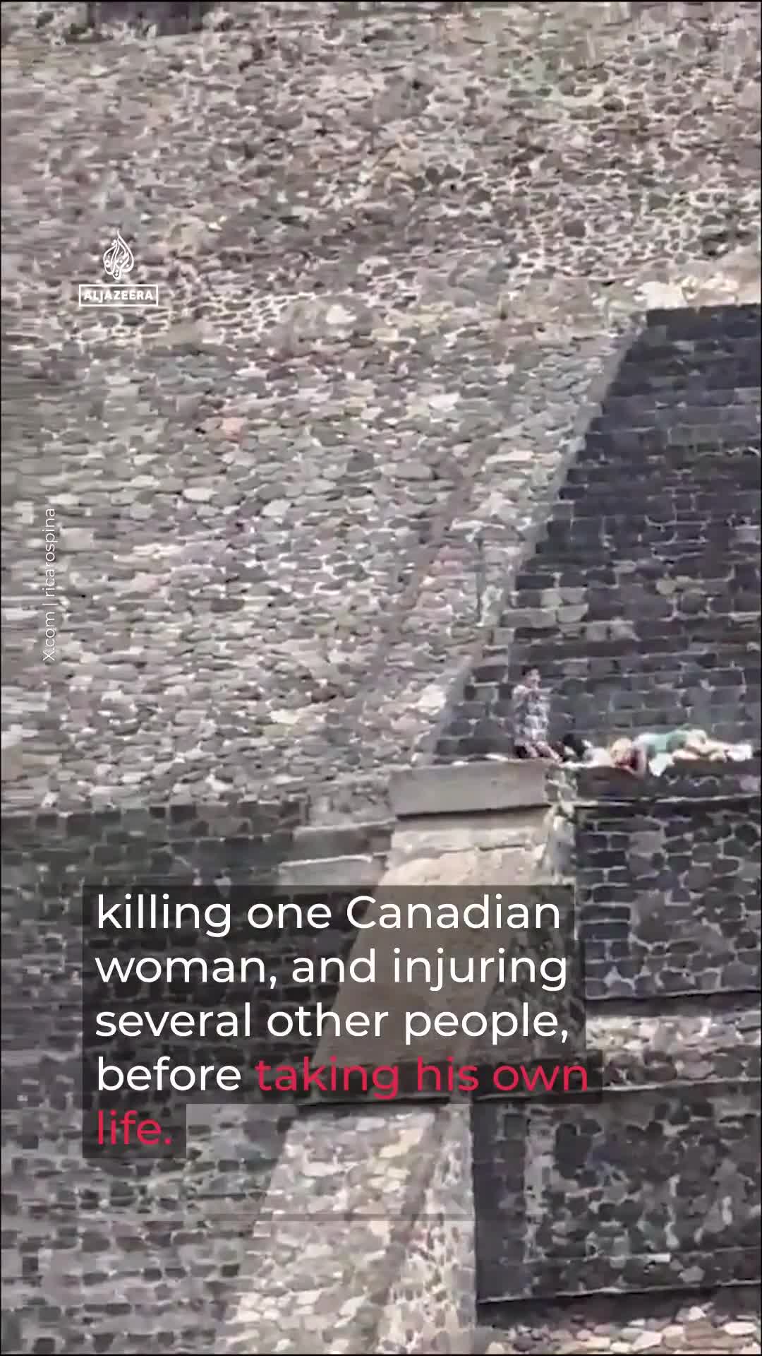 Piramida üzərində turistləri atəşə tutdu