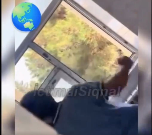 Bakı məktəblisi sinif yoldaşlarını döyür