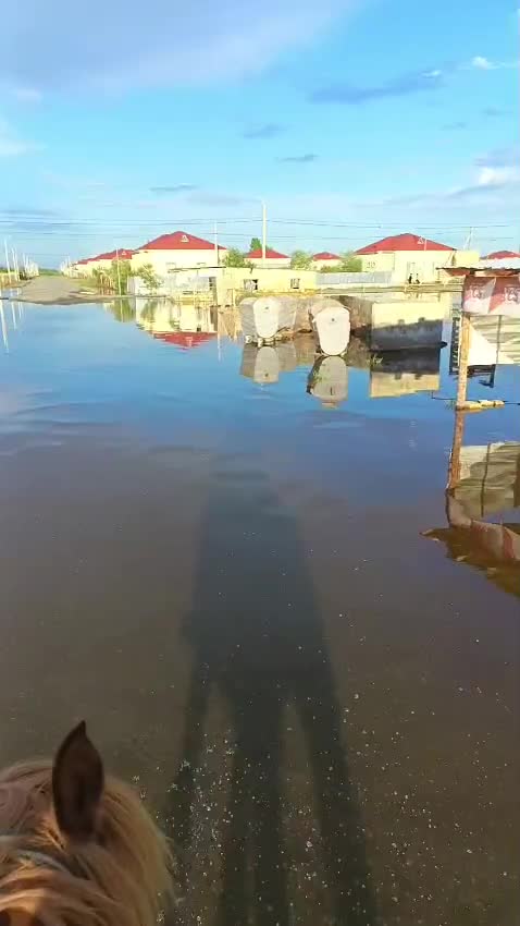 Qəsəbə su altında qalıb