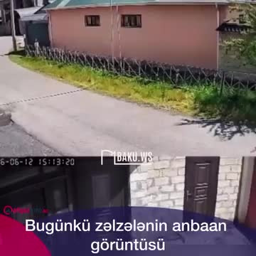 Qəbələdə baş verən güclü zəlzələnin görüntüləri