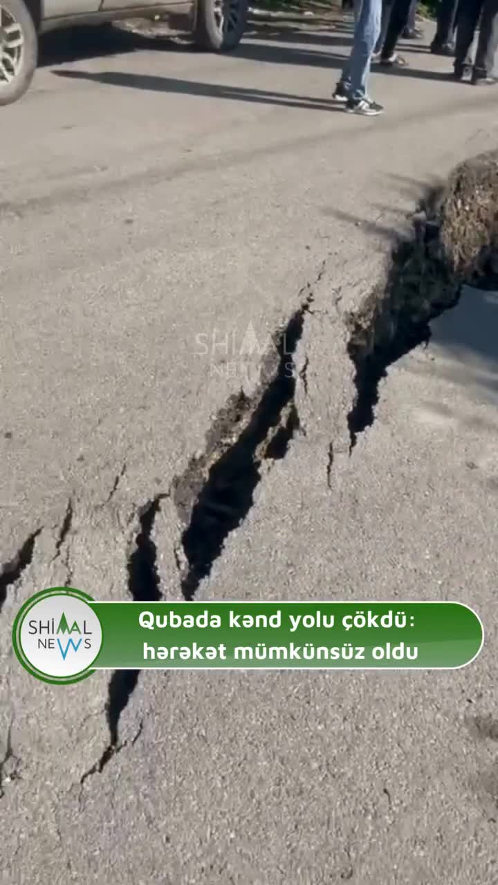 Qubada yol çökdü