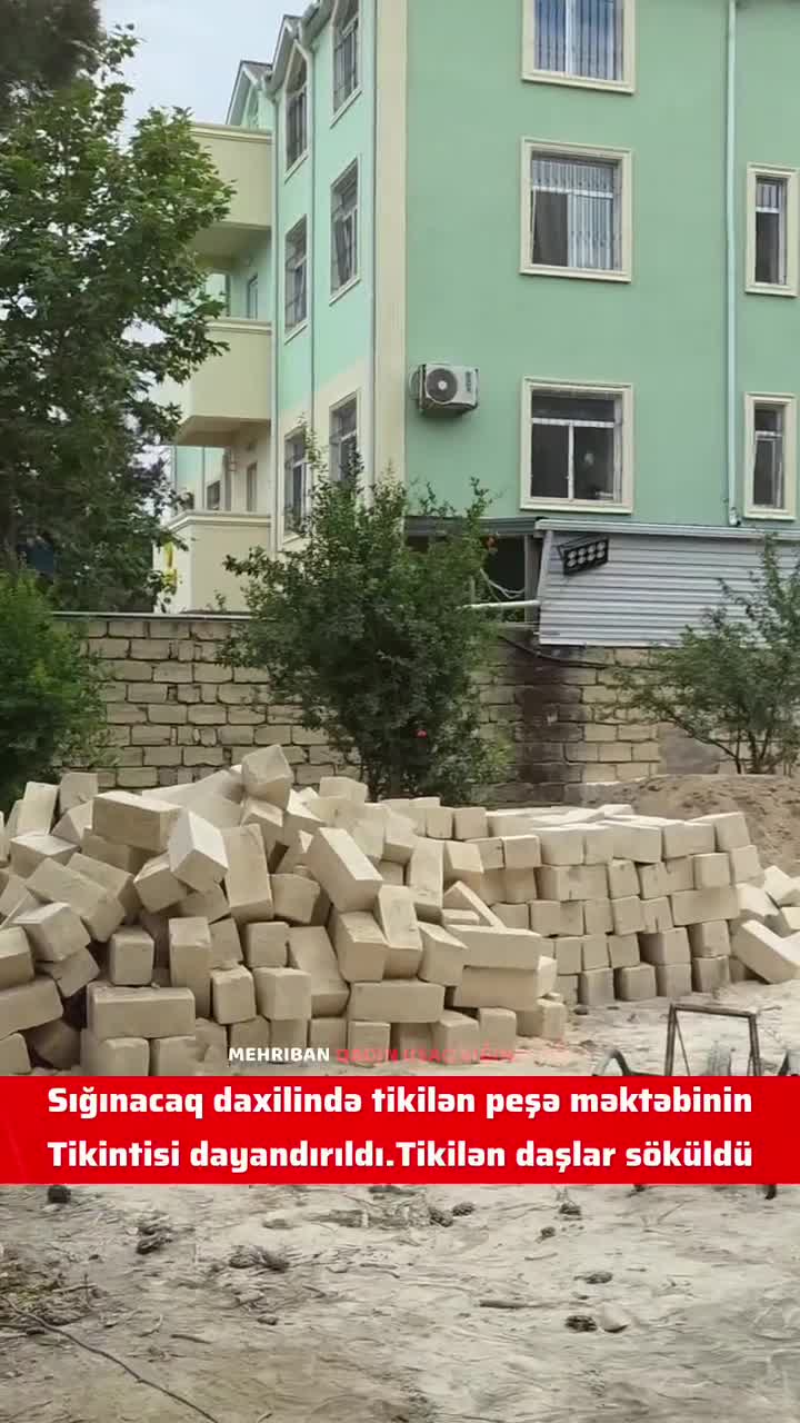 Sığınacaqda tikilən peşə məktəbi sökülüb