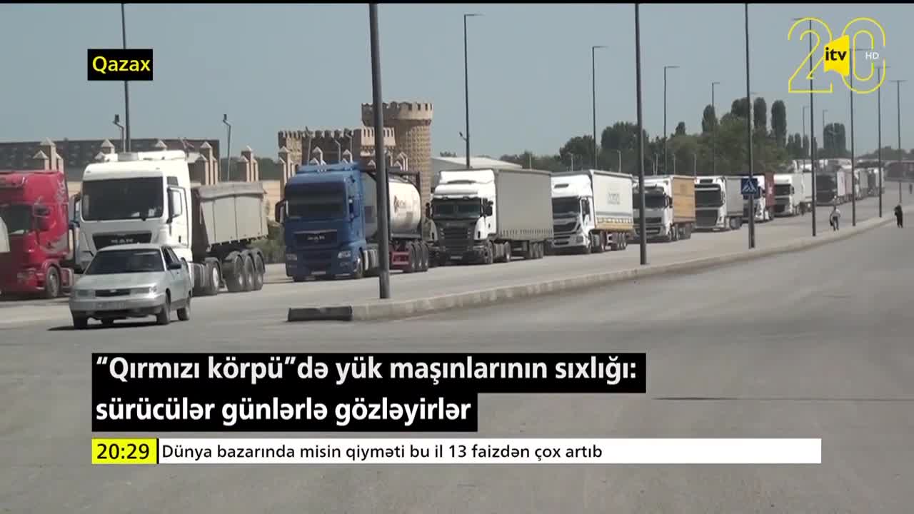 “Qırmızı körpü”də tır sıxlığı - Sürücülər günlərlə gözləyir
