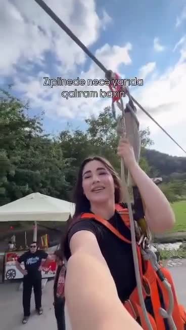 Şəkidəki zipline xəttində problem