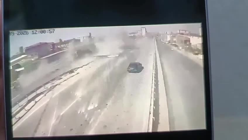 Dəhşətli qəzanın görüntüləri