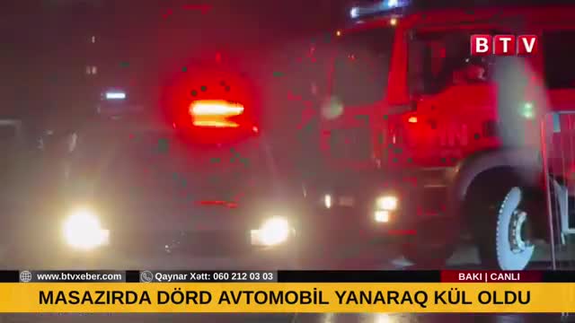 Masazırda 4 avtomobil yandı