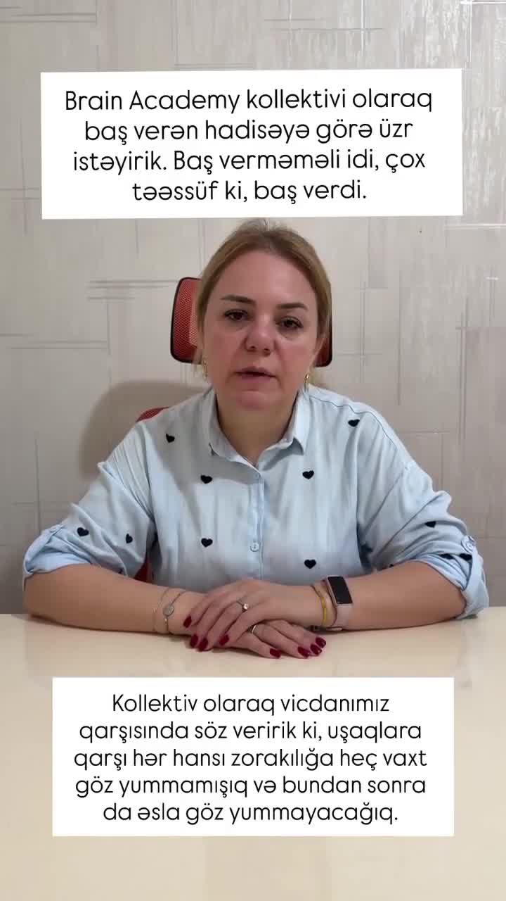 Autizmli uşağa zorakılıq edən müəllim üzr istədi