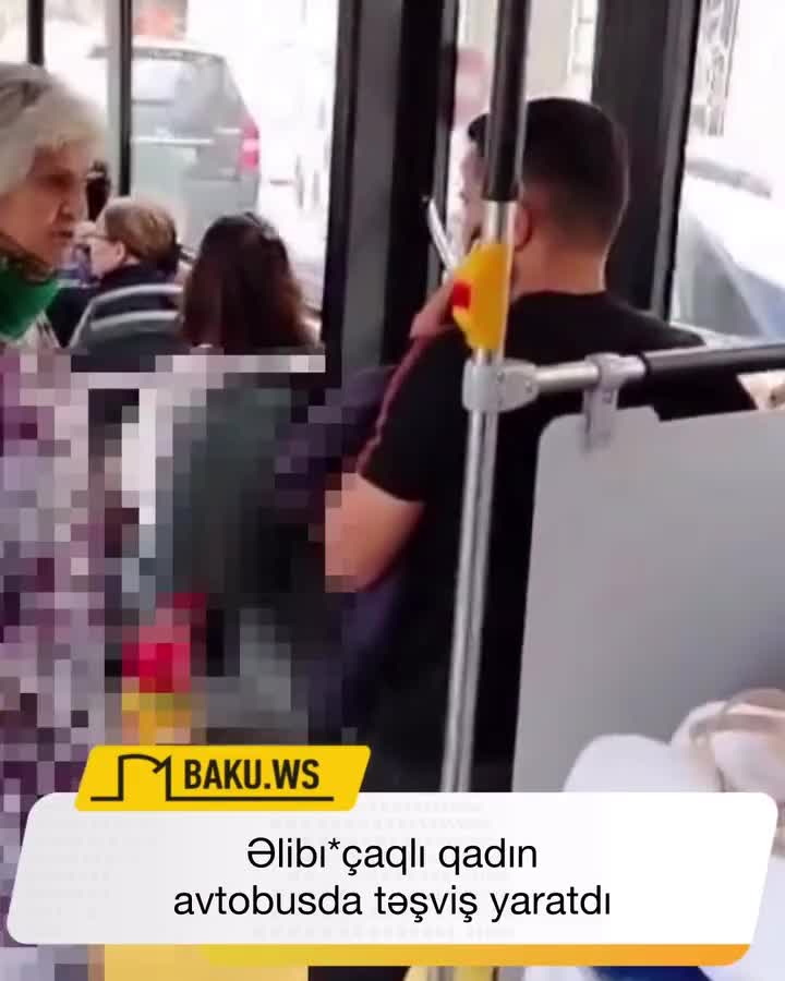 Bakıda avtobusda əlibıçaqlı qadın təşviş yaradıb