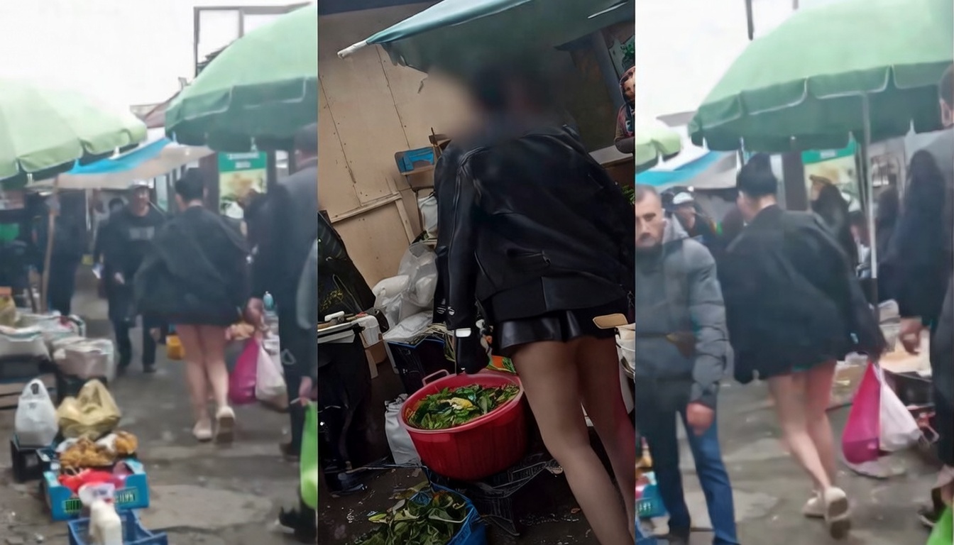 Quba bazarında qalmaqal: Qısa geyimli qadın...