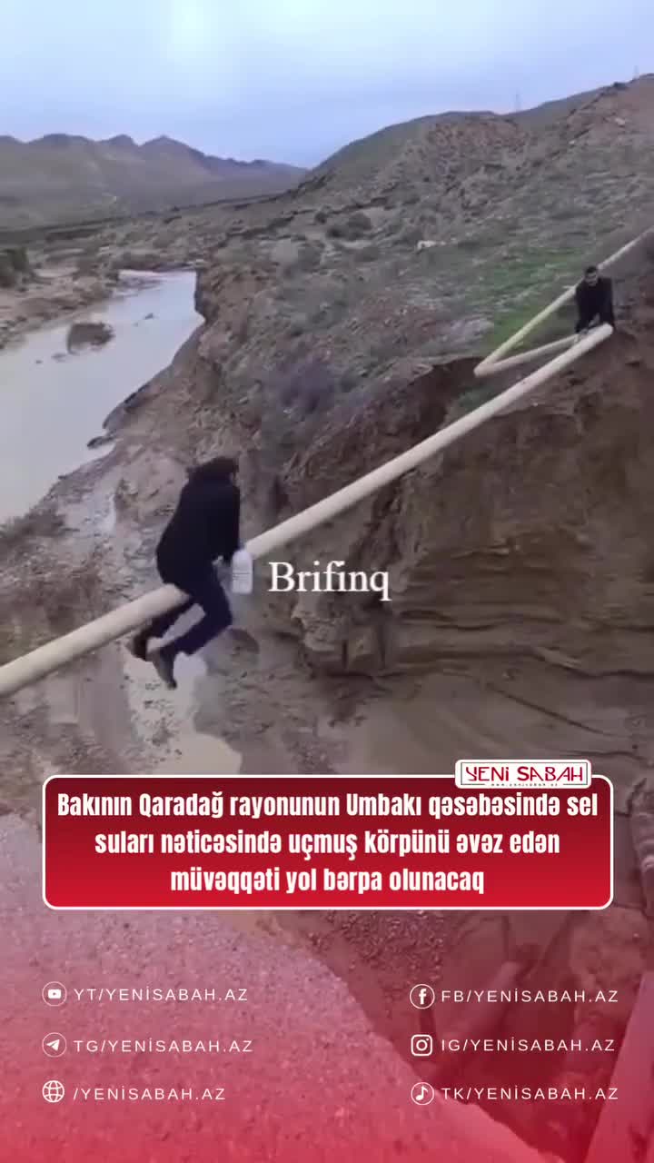 Qaradağda selin uçurduğu körpü