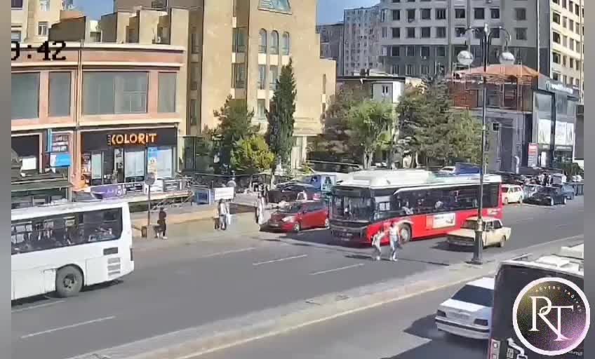 Bakıda piyadaların vurulma görüntüləri