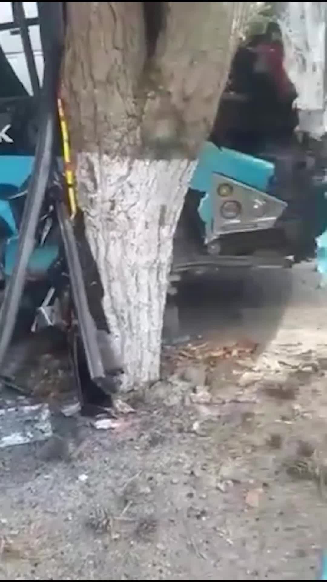 Bakıda marşrut avtobusu ağaca çırpıldı, yaralanan var