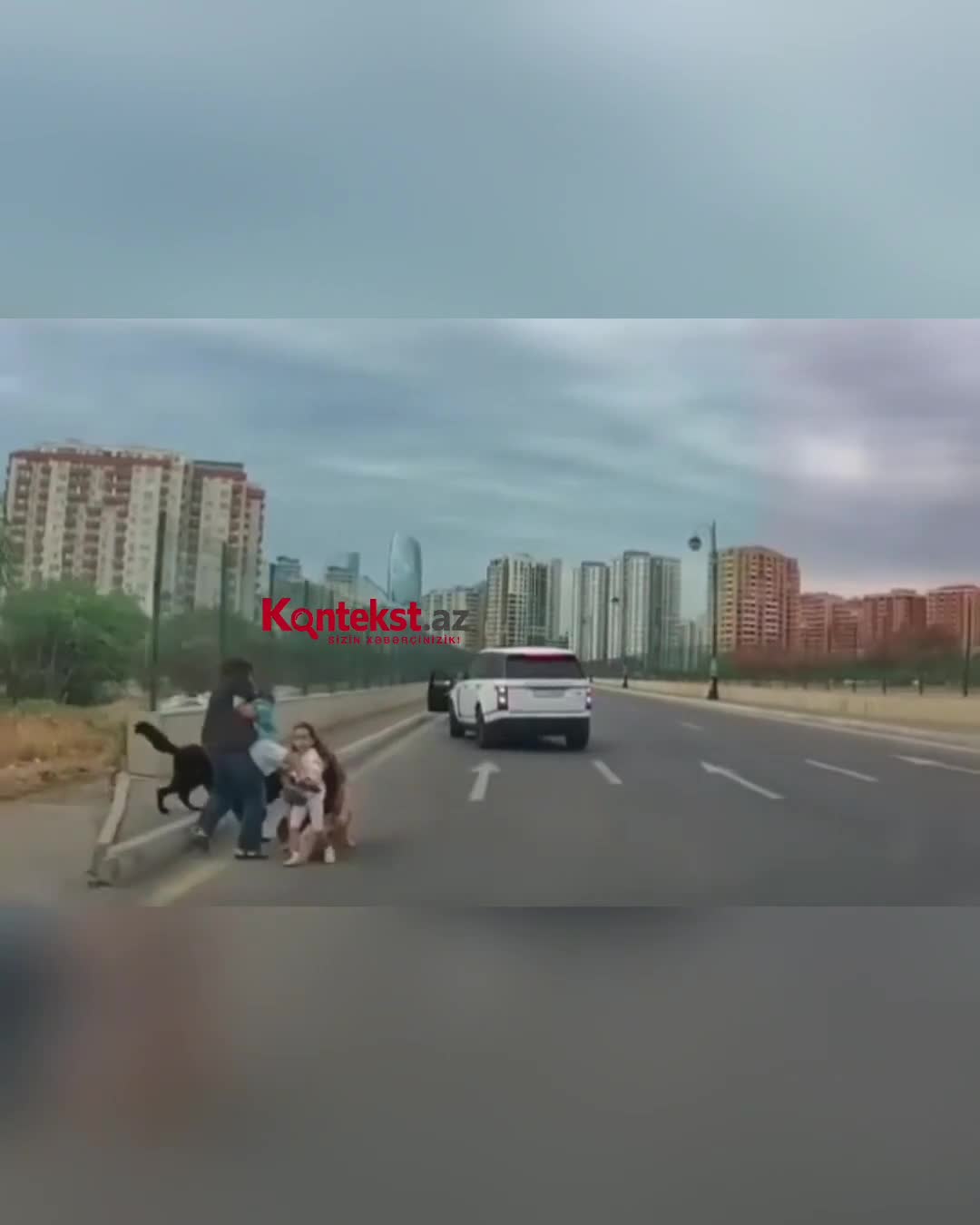 Bakıda sahibsiz it yoldan keçən ana və övladlarına hücum edib