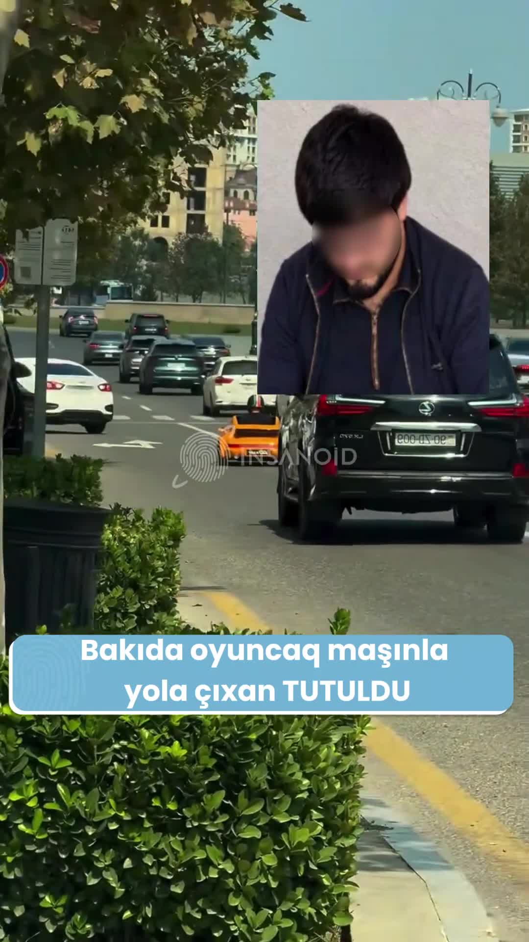 Oyuncaq maşınla əsas yola çıxdı