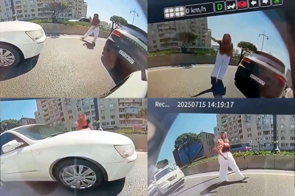 sürücü maşını saxlayıb mübahisə etdi, hərəkət iflic oldu