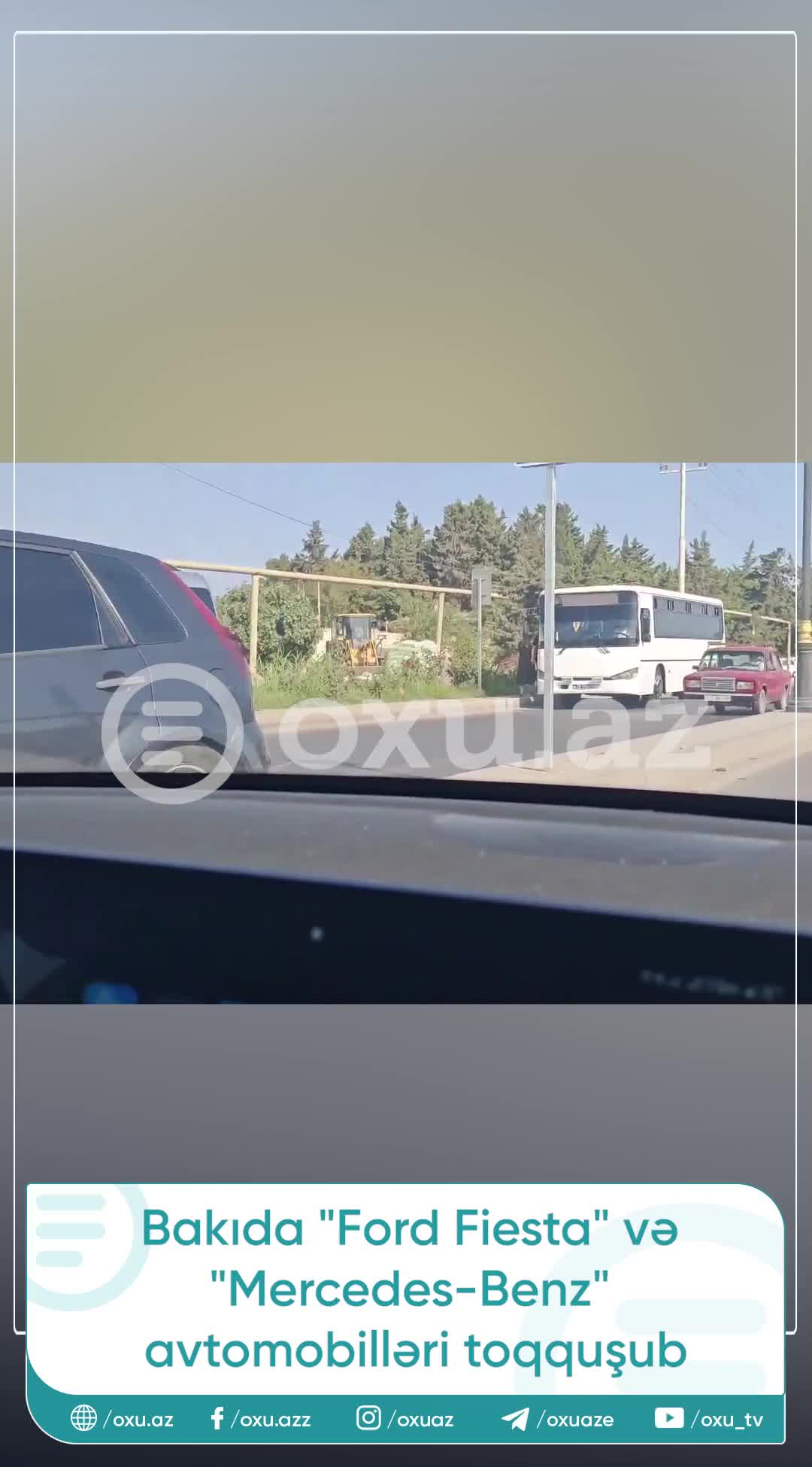 Bakıda iki avtomobil toqquşdu