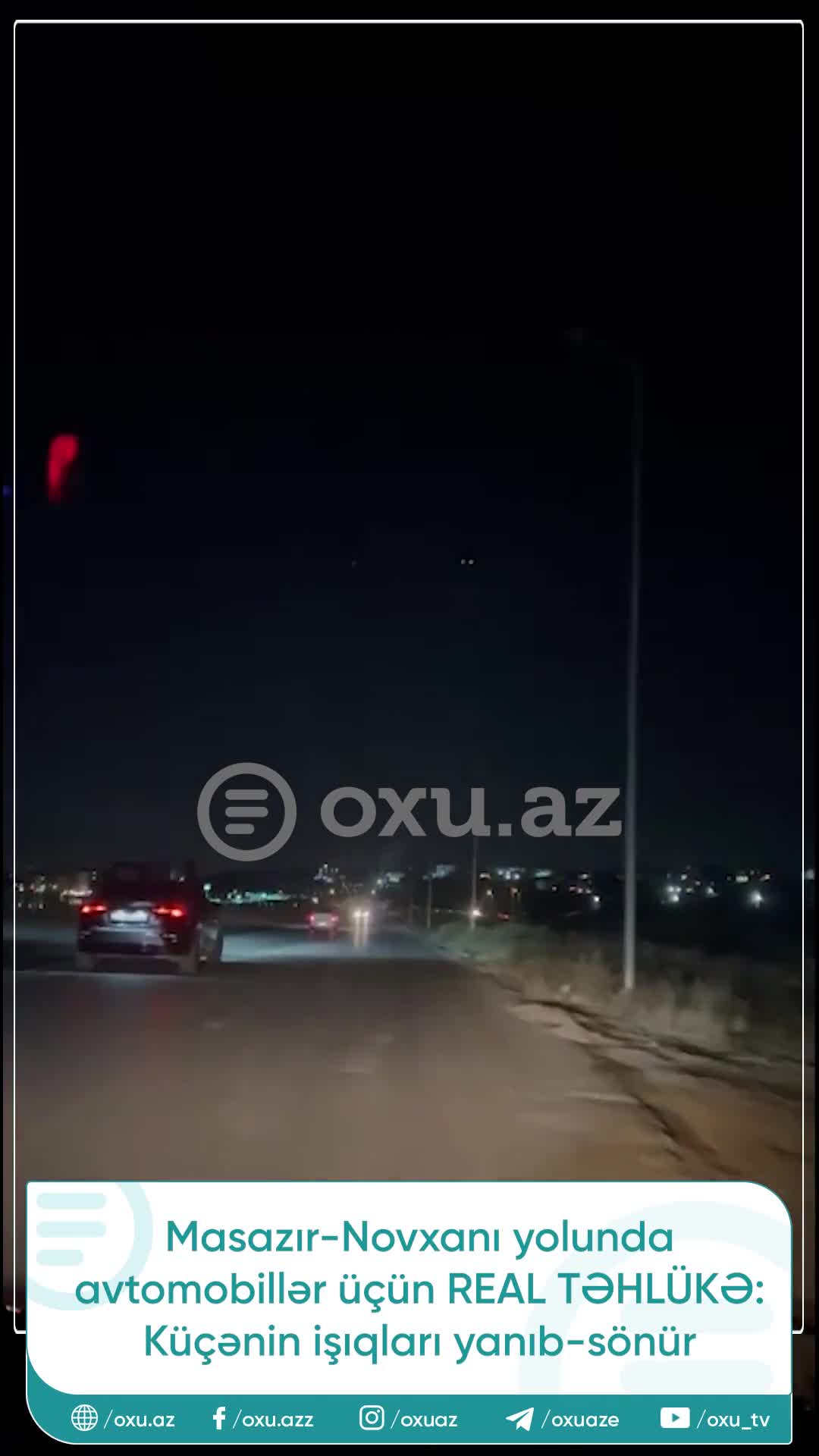 Masazır-Novxanı yolunda sürücülər üçün REAL TƏHLÜKƏ