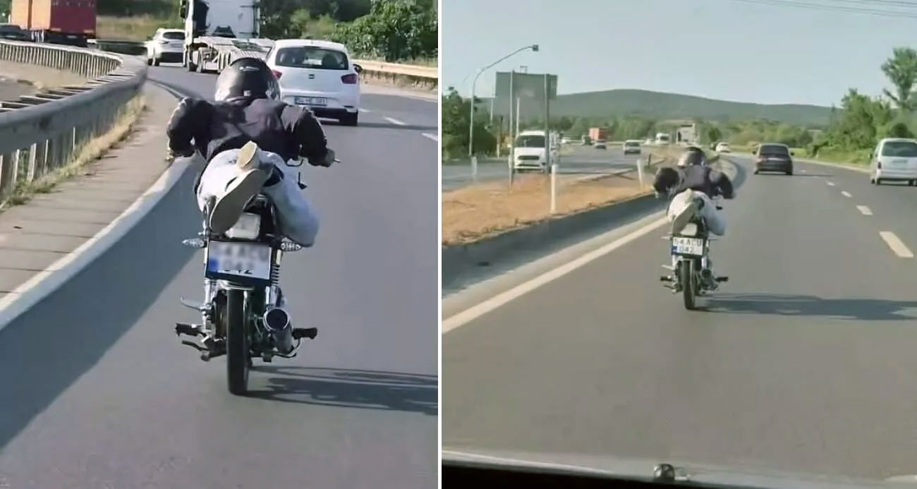 Motosikletlə şou göstərən sürücü saxlanıldı