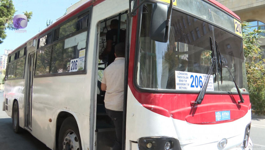 Sərnişinləri boğaza yığan 206 nömrəli avtobus