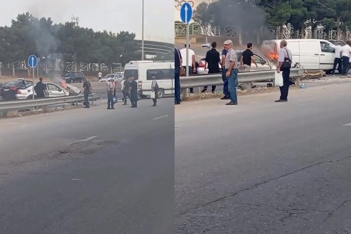 Bakı-Sumqayıt yolunda iki avtomobil toqquşdu