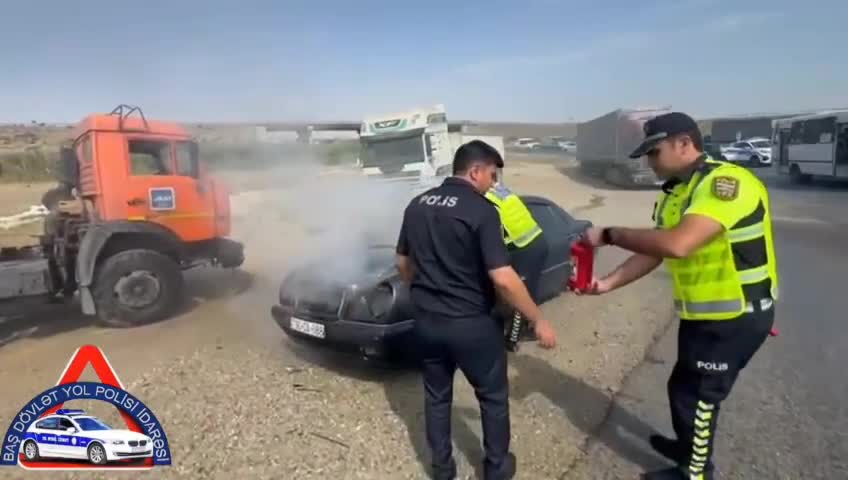 Avtomobildə başlayan yanğın söndürüldü 