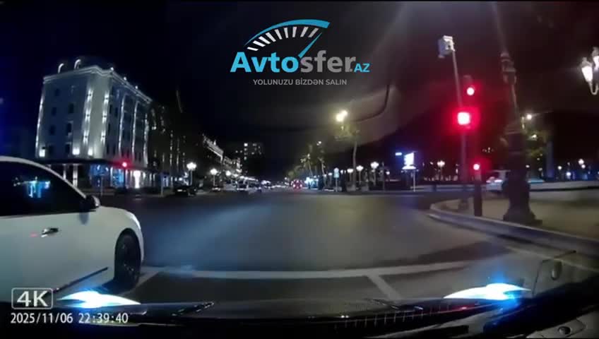 Yolayrıcında sürücüdən təhlükəli manevr
