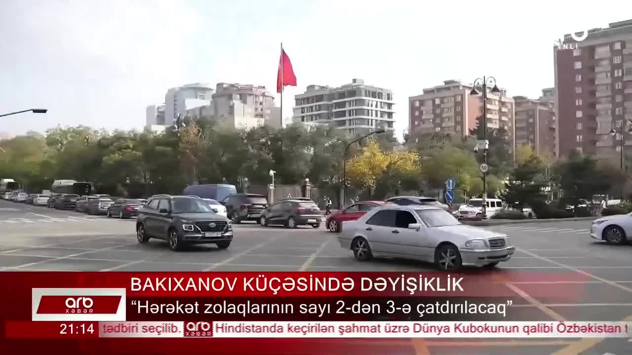 Üç zolaqlı yol iki zolağa çevrildiyi üçün tıxac yaranır