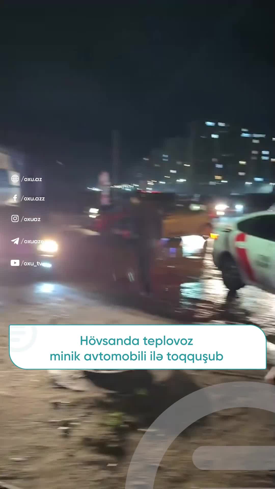 Hövsanda teplovoz minik avtomobili ilə toqquşub