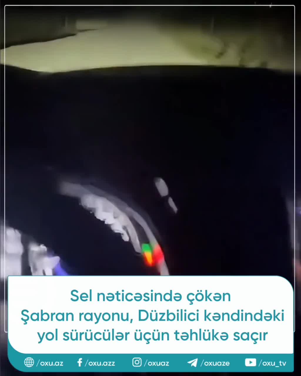 Şabranda yol çökdü