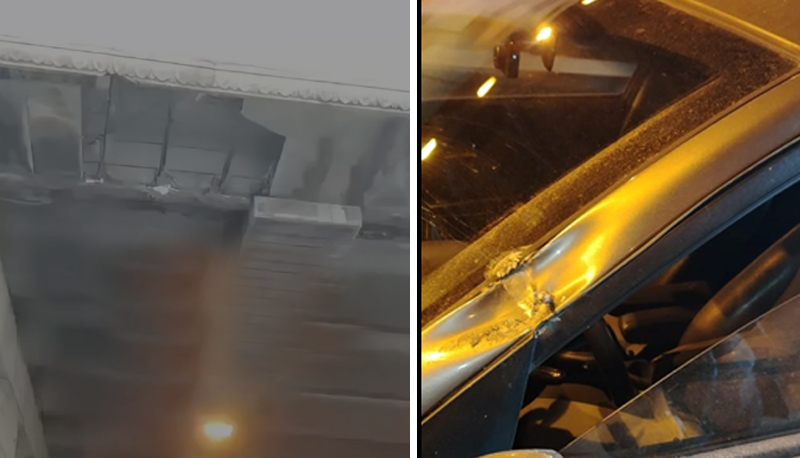 Tuneldən qopan daş parçaları avtomobilə ziyan vurdu